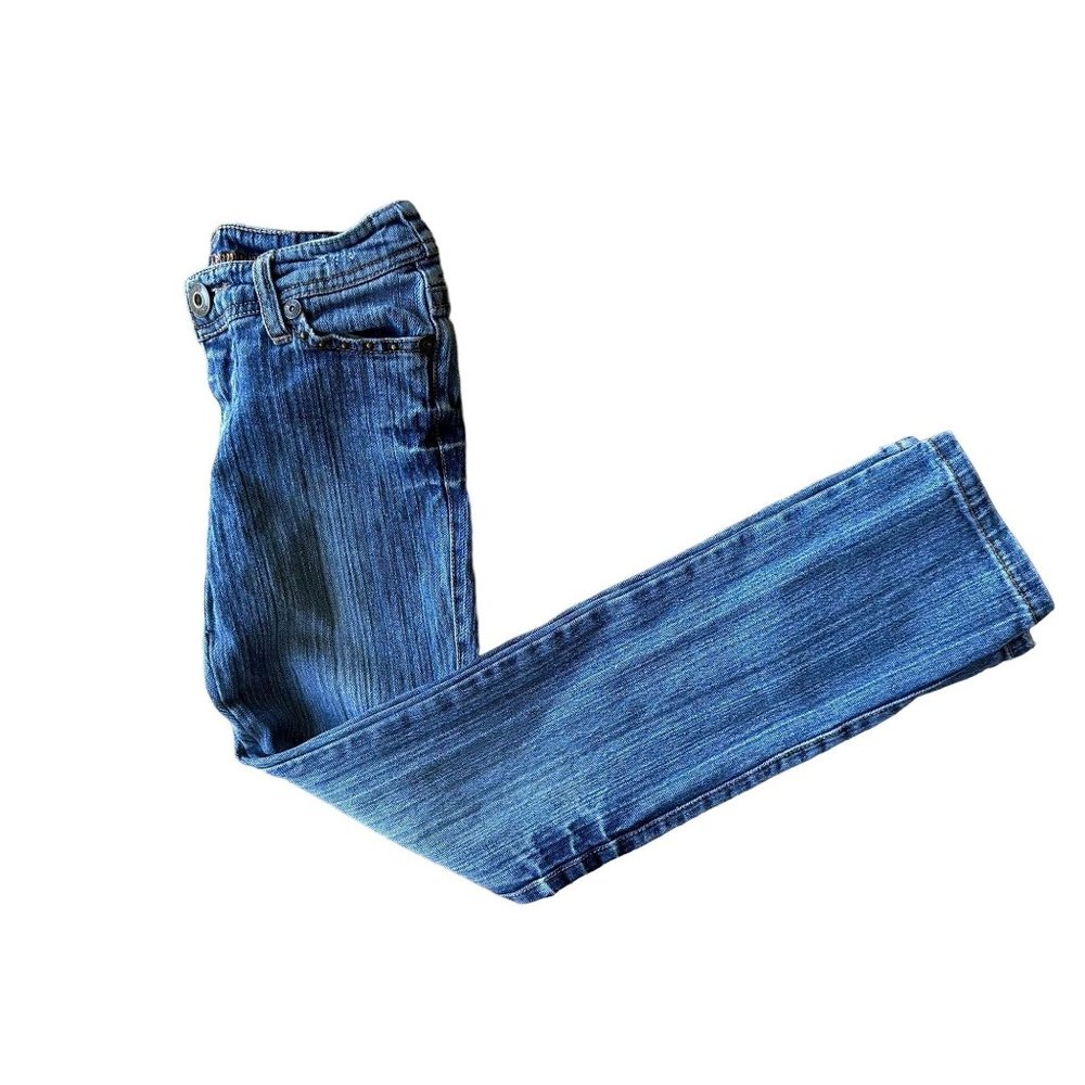 VTG 90's Yes Brand Jeans Girls 10 Blue 25 inches x 26" Studded Embroider… - Picture 9 of 12